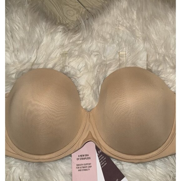 Calvin Klein Womens Perfectly Fit Strapless Push Up Bra 36D QF5677 Beige New - Picture 3 of 6
